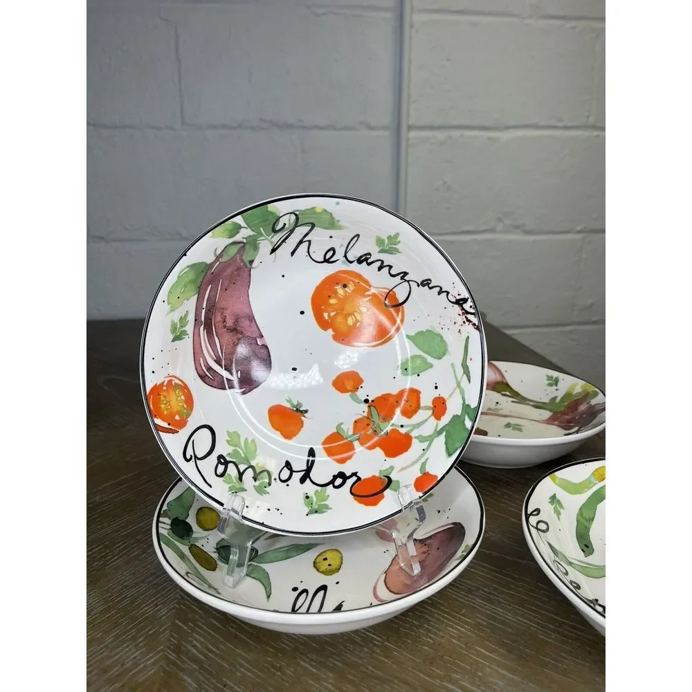 Julie Paton Certified International Melanzana‎ Pasta Bowls Vegetables Italian